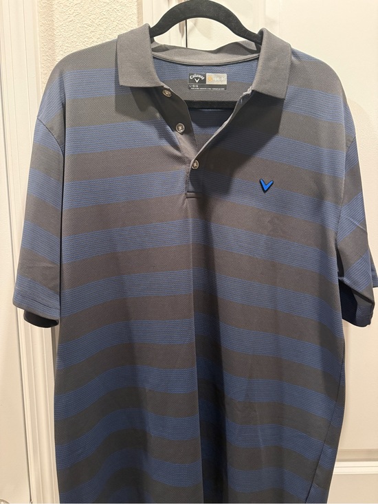 Callaway Other - Callaway Opti Dri Golf Men’s Blue and Gray Striped Polo Shirt